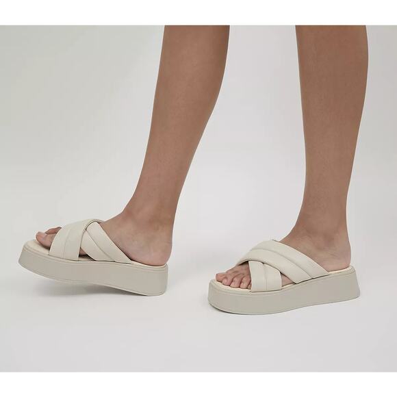 Vagabond Shoemakers Courtney Cross Strap Sliders Cream Ivory Off White Size 40 - Picture 1 of 16